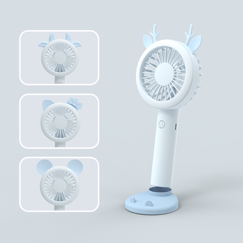 Quạt mini tích điện cầm tay để bàn cute giá rẻ văn phòng sạc USB-Sweet camping