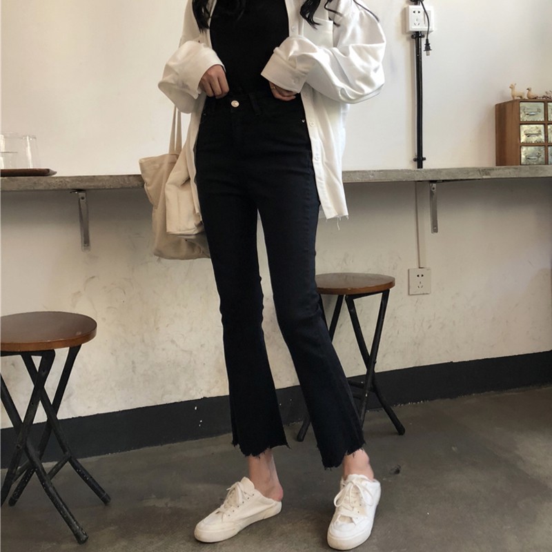 Quần bò loe gấu cắt răng cưa BA0067 | BigBuy360 - bigbuy360.vn