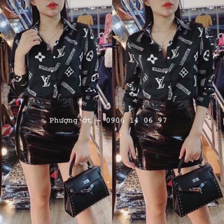 Áo sơ mi họa tiết đen- trắng