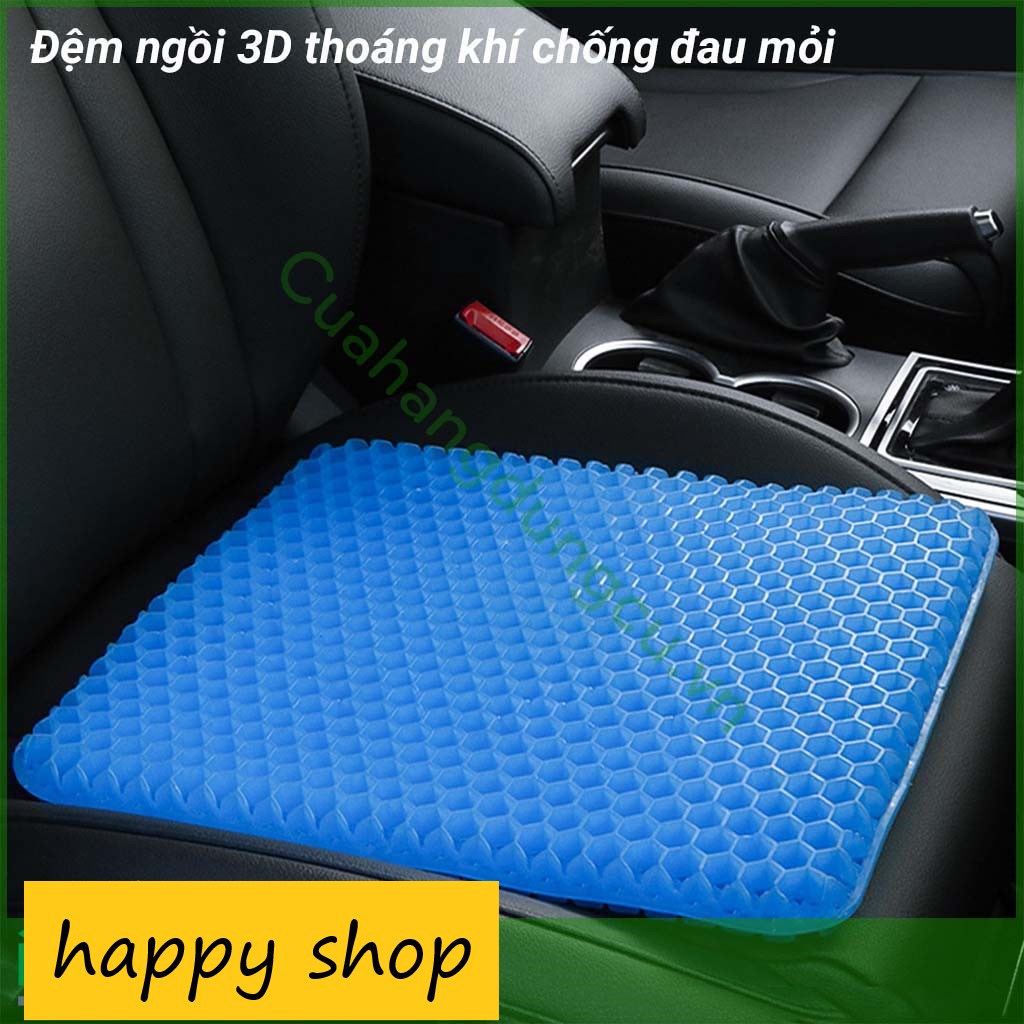Đệm Silicon - Đệm Ngồi 3D 2 Lớp Êm Ái Dễ Chịu, Đệm Kê Mông Gel Tổ Ong Lót Ghế Ngồi Văn Phòng, Làm Việc,Ghế Trên Ô Tô...