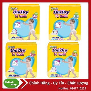 Bỉm/Tã Quần/Dán Unidry [M76, L68, XL62] (S46/M42/ L38/ XL34).