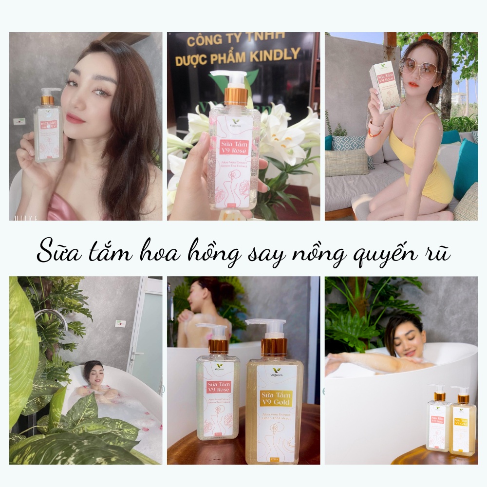 Sữa Tắm Trắng Da Hương Nước Hoa Hồng Quyến Rũ V9 Rosé 200ml/Chai