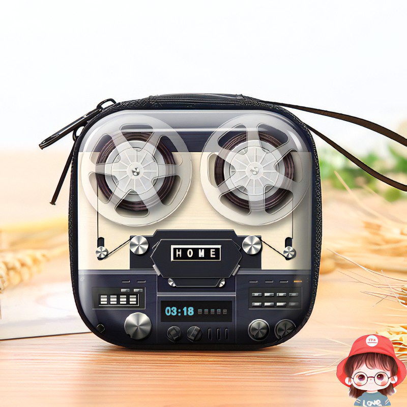 Ví nam máy cassette cũ đựng tiền xu và earpod mẫu mã đẹp hàng mới 2021 nhỏ gọn mini