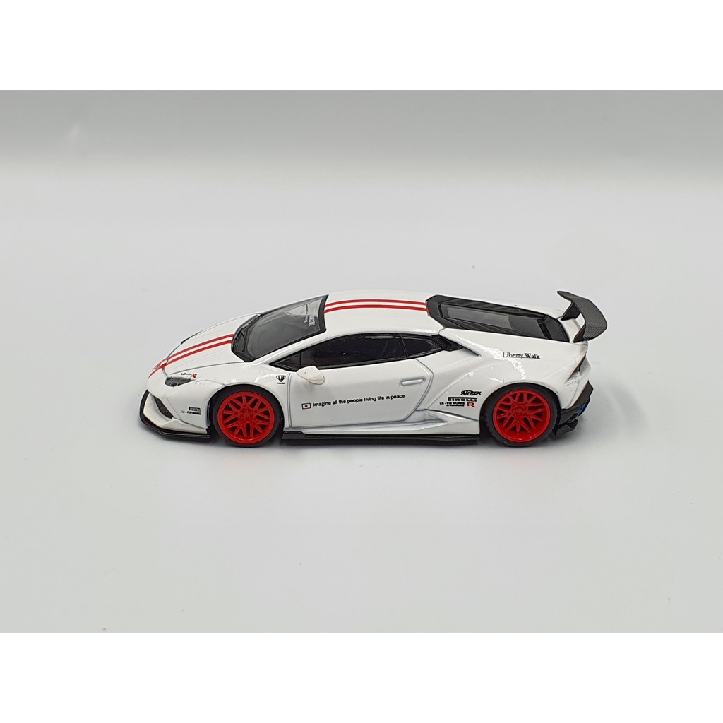 Xe Mô Hình Lamborghini Huracan LB*Works 1:64 MiniGT ( Trắng Mâm Đỏ )