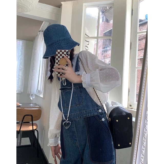 Yếm bò túi lớn chất dày phong cách ulzzang