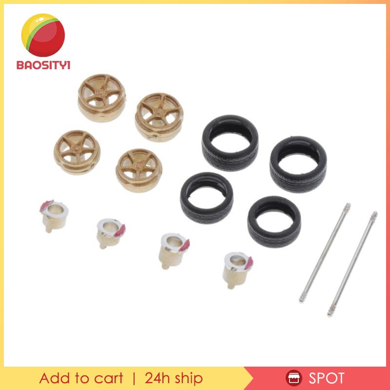 Bộ 4 Bánh Xe Cao Su Tỉ Lệ 1:64 Cho Tomica Hotwheels