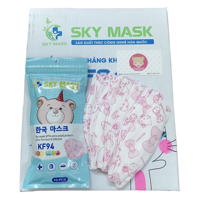 Túi 10 Khẩu Trang _ Khẩu Trang KF94 SkyMask Trẻ Em 4 Lớp Kháng khuẩn .