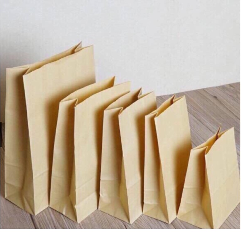 500 Túi giấy bánh mì thực phẩm size ngang  x hông x cao 15x9x28cm, dl giấy 120 gsm