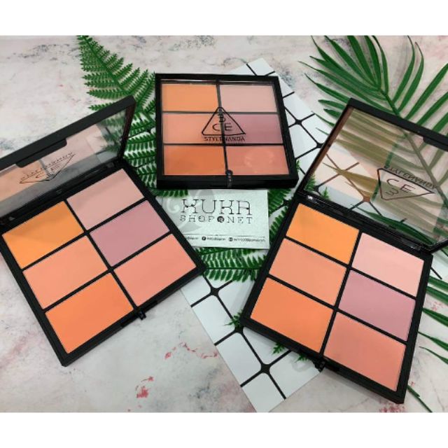 [Chính hãng] Bảng phấn má hồng 3CE Pro Multi Blush Color Palette 6 ô màu trang điểm tự nhiên 25.8g