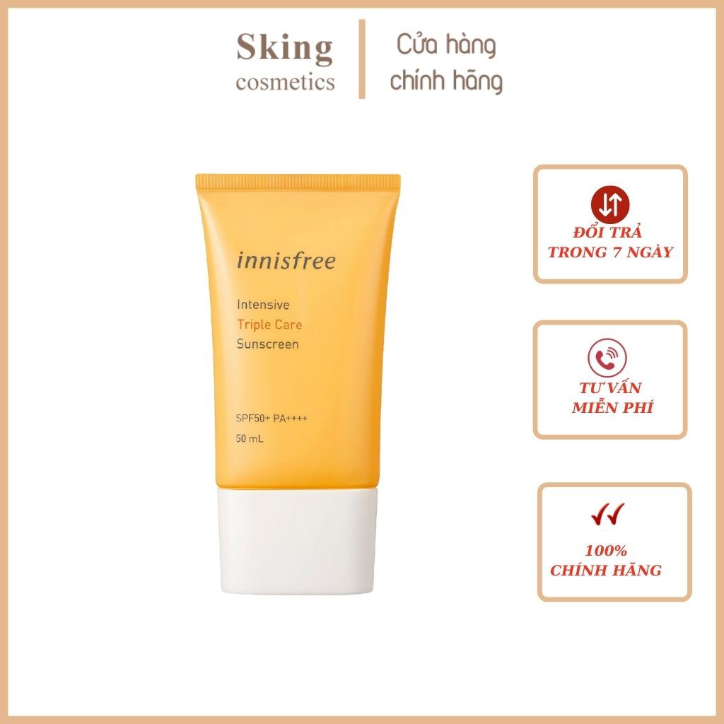 Kem chống nắng lâu trôi làm sáng da Innisfree Intensive Triple Care Sunscreen SPF50+ PA+++ 50ml | BigBuy360 - bigbuy360.vn