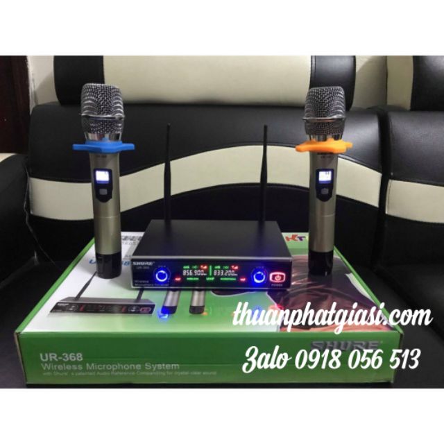 Micro Karaoke Không Dây SHURE UR368 Chinh Hãng Cực Hay Led 7 Màu