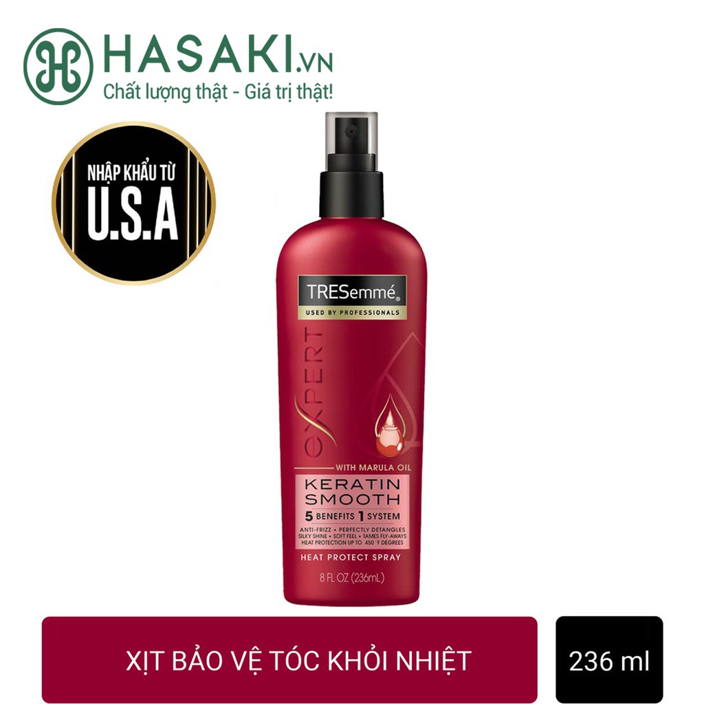 [Mã 154FMCGSALE giảm 8% đơn 500K] Xịt Bảo Vệ Tóc Khỏi Nhiệt TRESemmé Keratin Smooth Heat Protect Spray 236ml