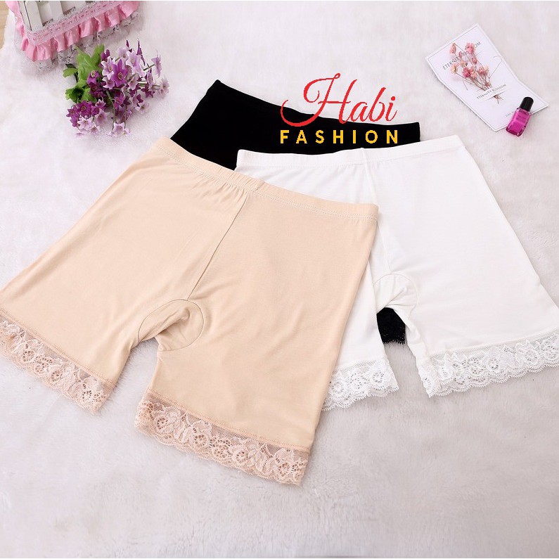 Quần mặc trong váy cotton sợi tre thoáng mát, co giãn đàn hồi tốt, ôm phom, mặc thoải mái dễ chịu (ảnh shop)