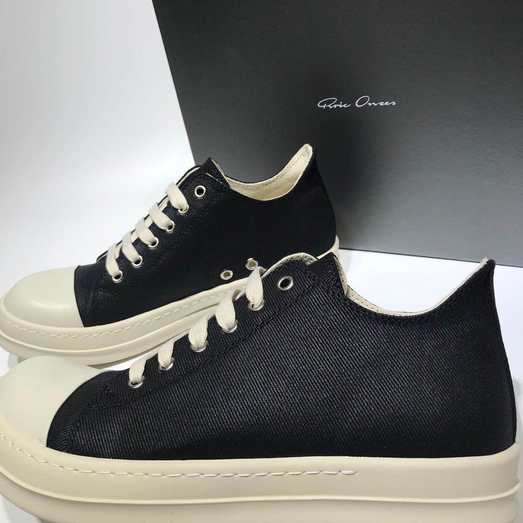 Giày Sneaker Rick Owen Cổ Thấp Đế Thơm Vani Full Size Nam Nữ