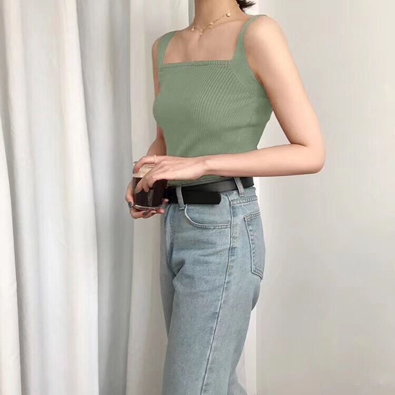 Áo IELGY không tay cổ vuông dáng ôm thời trang cho nữ