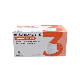 KHẨU TRANG MERIDAY BÔNG BẠCH TUYẾT HỘP 50 CÁI - MÀU TRẮNG.