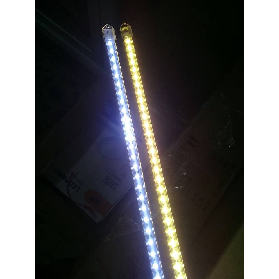 Combo 5 Cây Led Thanh Nhôm 12V dài 1 mét 5050 Màu Trắng - Vàng, Hàng Chất Lượng