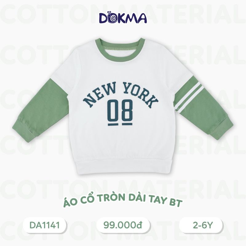 Áo cổ tròn dài tay Dokma 2-6Y mã DA1141, DA1891