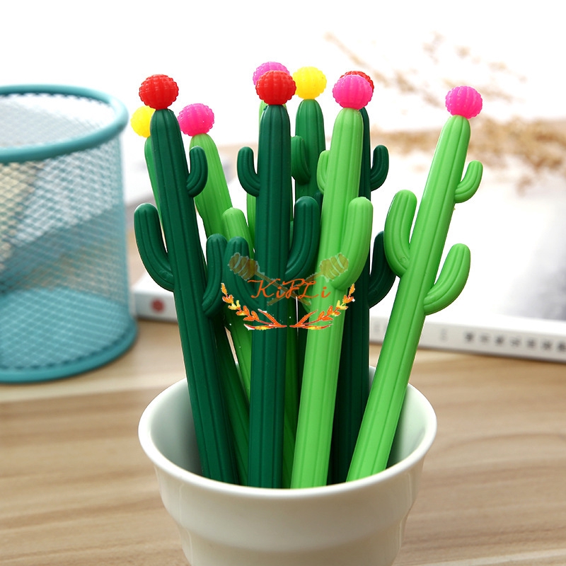 Bút mực gel thiết kế hình xương rồng mềm sáng tạo