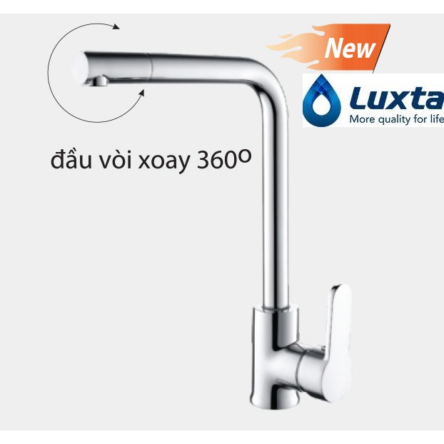 Vòi chén nóng lạnh đầu xoay Luxta L3206NX, bảo hành 5 năm