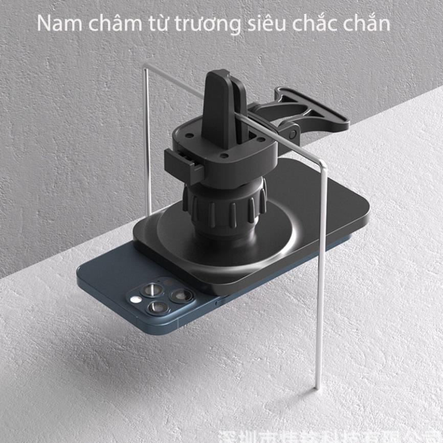 Giá đỡ điện thoại ô tô kiêm sạc không dây nam châm rubidi cao cấp,Sạc không dây trên xe hơi bằng một tay