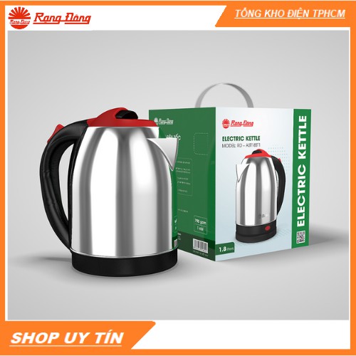 Ấm điện siêu tốc 1,8 lít Rạng Đông Inox 304 cao cấp RD-AST18ST2 (Chính hãng)