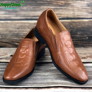Giày tây nam công sở happyshoes da bò thật - hs09 tăng chiều cao 7cm