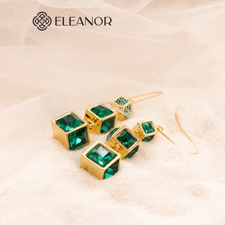 Bông Tai Nữ Eleanor Đính Đá Xanh Sang Trọng - SP001258