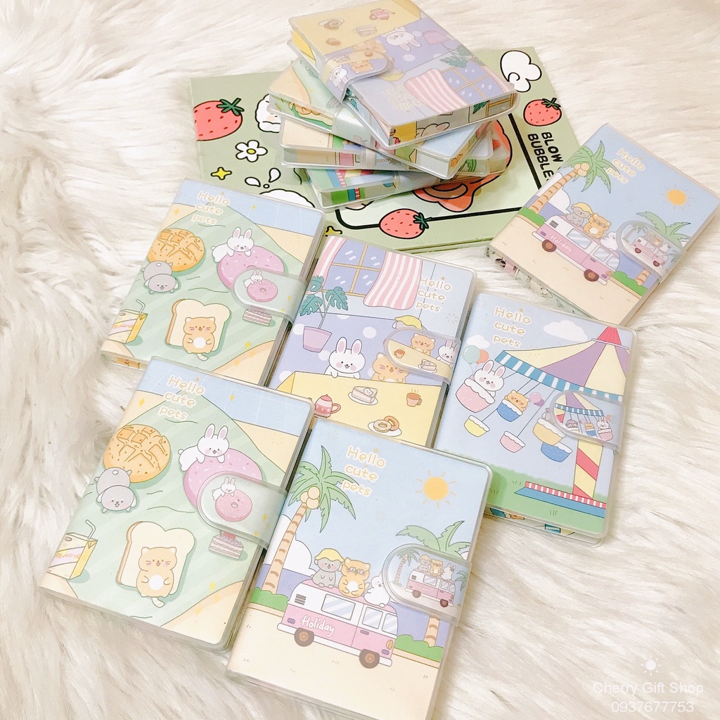 Sổ Tay Bìa Da Pu Có Khóa Xinh Xắn Size Mini