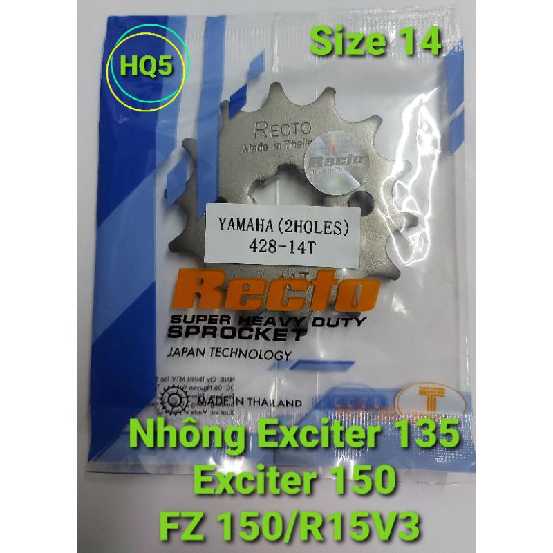 Nhông trước Exciter 135/150 Recto, size 14