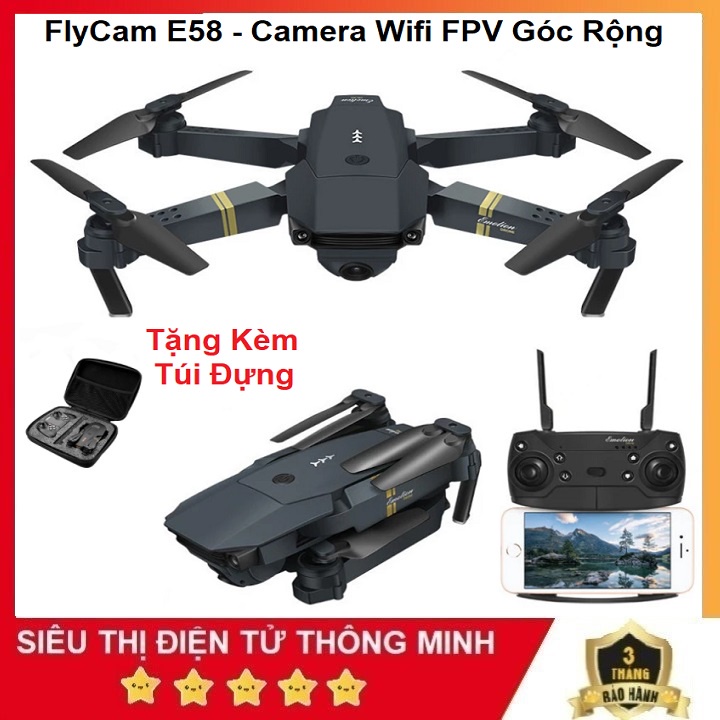 Flycam Chụp Ảnh Quay Phim 720P, Siêu Nét Chống Rung Quang Học - Kết Nối Wifi Với Điện Thoại Bảo Hành 6 Tháng