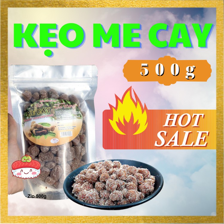 Kẹo me cay. Mứt me cay, Kẹo me muối ớt - Ô mai me cay tui zip 500gr