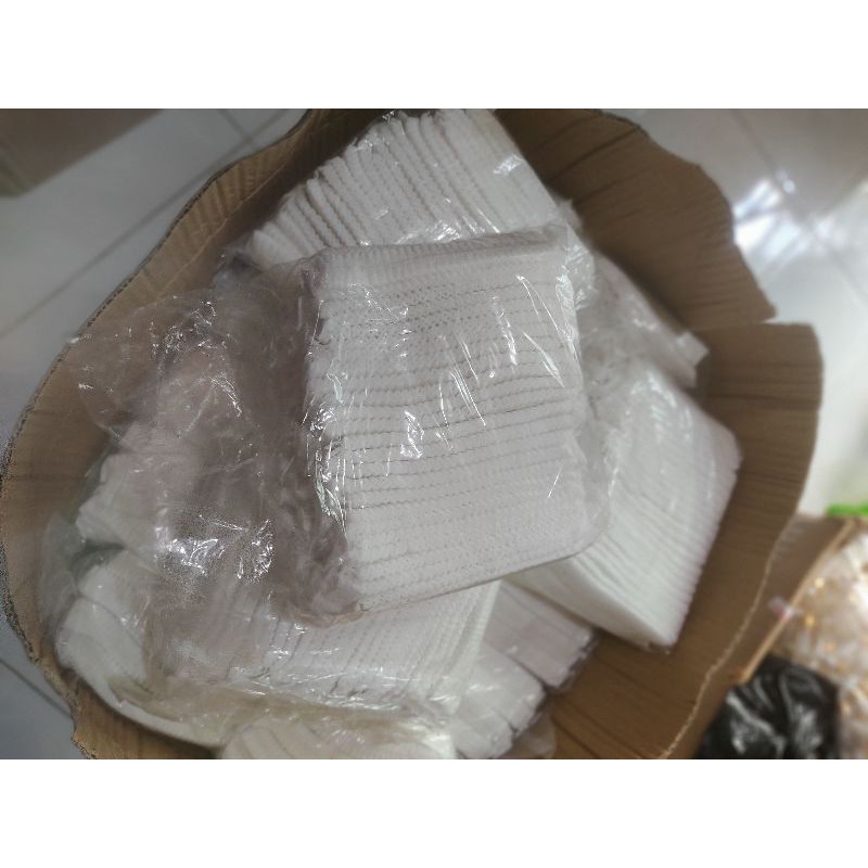 Mũ trùm đầu y tế con sâu bịch 100 cái màu xanh- màu trắng