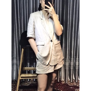 Set Blazer Short- vải Linen Premium