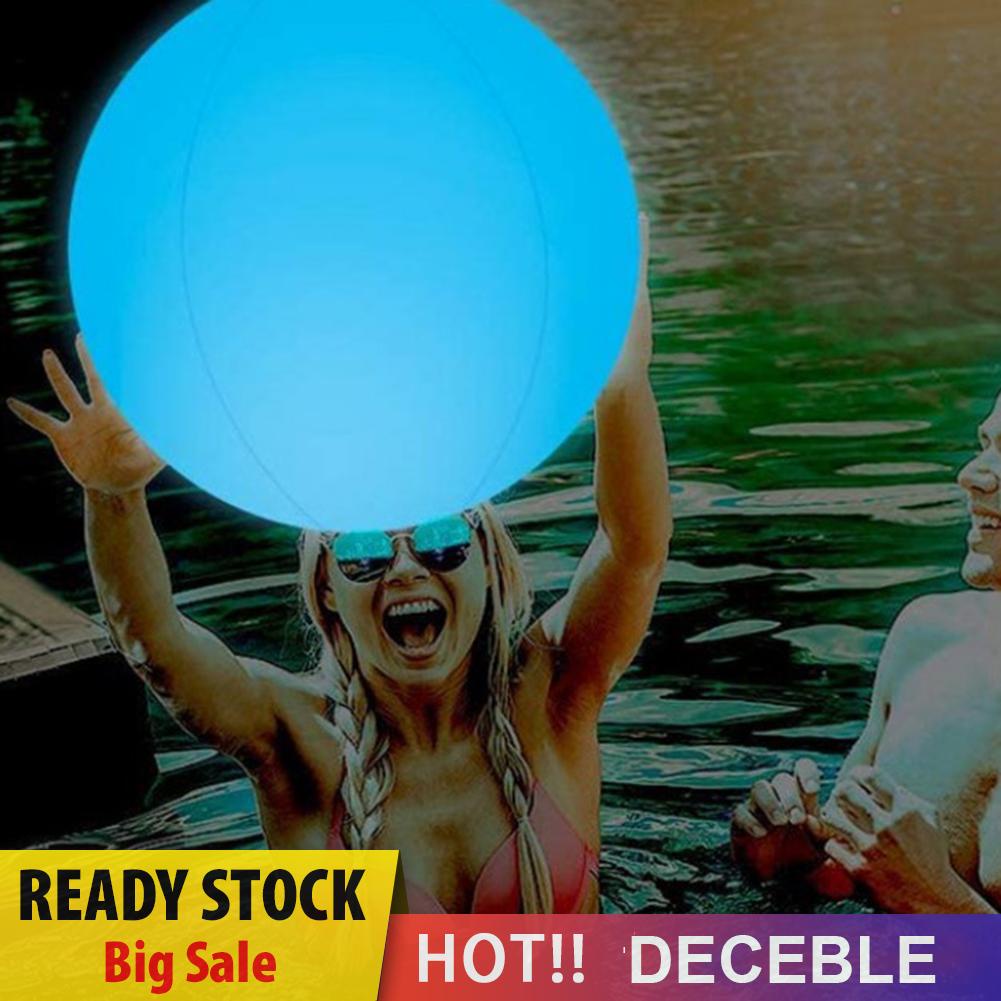 deceble Inflatable Beach Ball Remote Control LED Light Swimming Pool Ball Party Toy