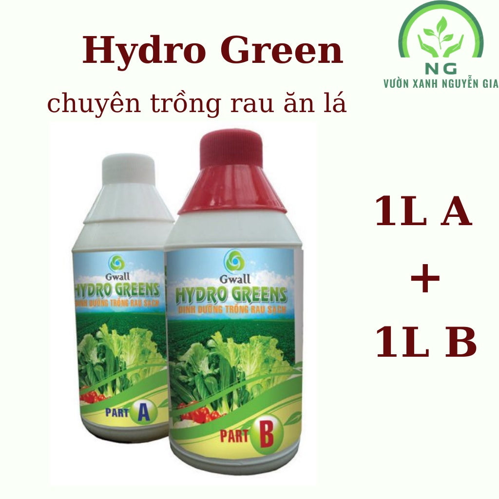 Dung Dịch Thủy Canh Hydro Green Trồng Rau Ăn Lá 1L A + 1L B