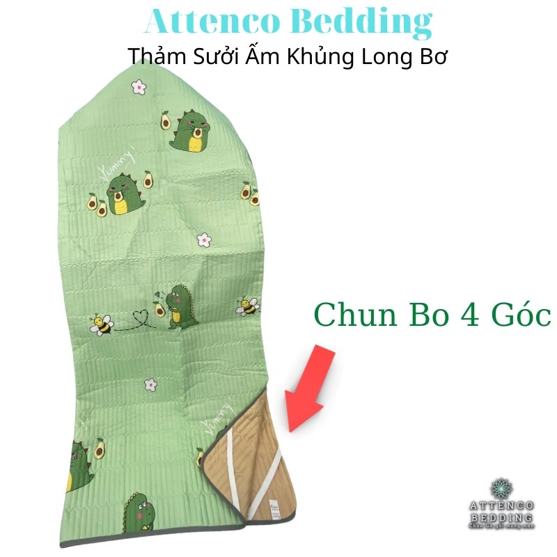 Thảm Bông Cam Kết Chuẩn Kích Thước / Thảm Trải Giường Hàng Bông Sạch Loại 1 Chun Bo 4 Góc Mặt Dưới Gai Cao Su Chống Trơn