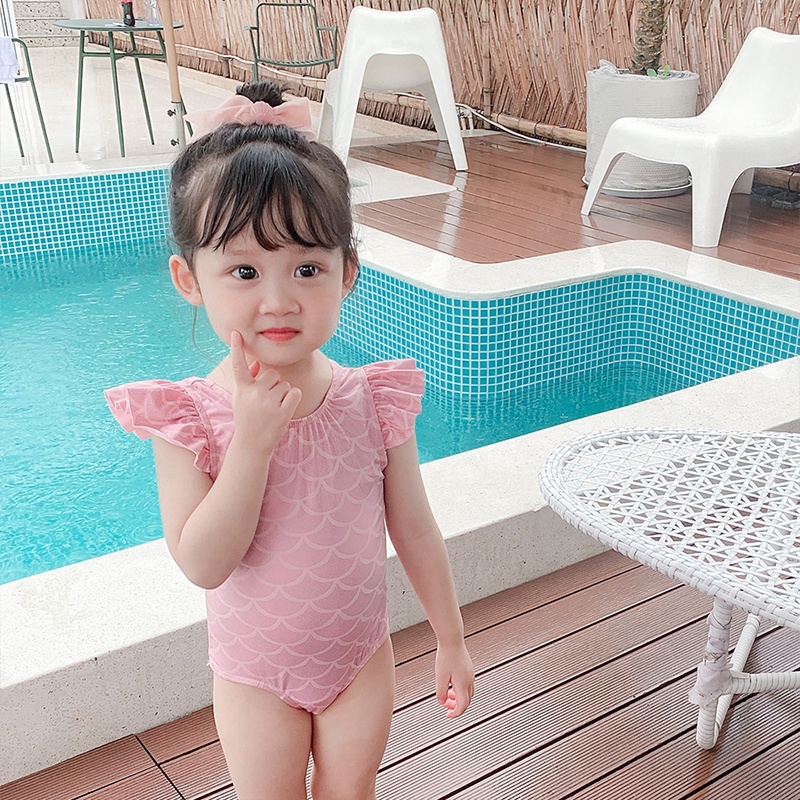 Đồ Bơi Một Mảnh Màu Hồng Dễ Thương Cho Bé