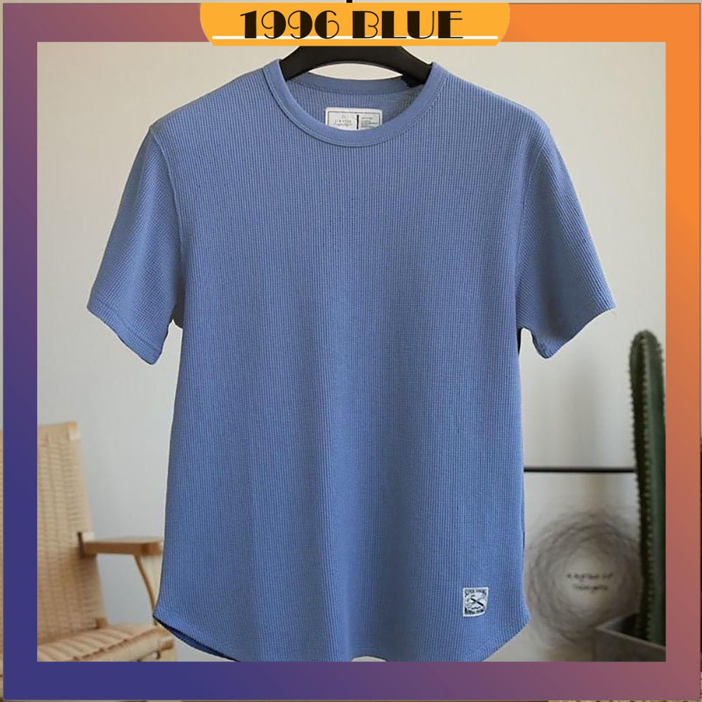 Áo phông nam tay ngắn cổ tròn chất xốp thái, áo thun nam thể thao co dãn 4 chiều trẻ trung cao cấp - 1996BLUE