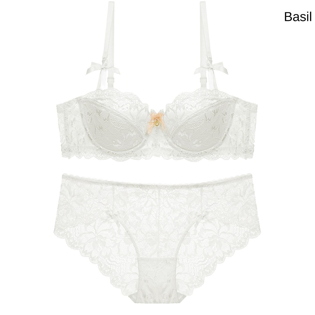 Bộ đồ lót QB01 nữ đệm mỏng có gọng chất Ren mềm mại Basil