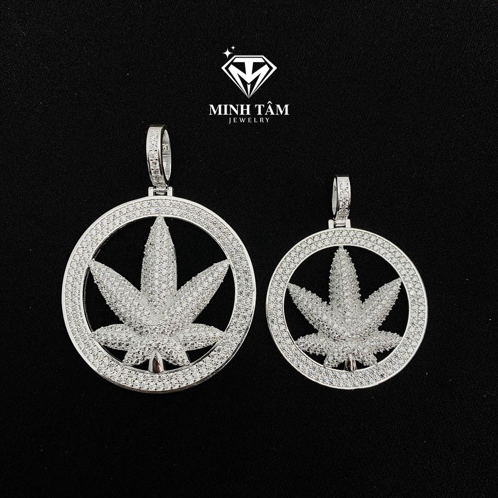 Mặt dây chuyền bạc nam hình lá chất liệu bạc ta,Mặt dây chuyền bạc ta cho nam-Minh Tâm Jewelry