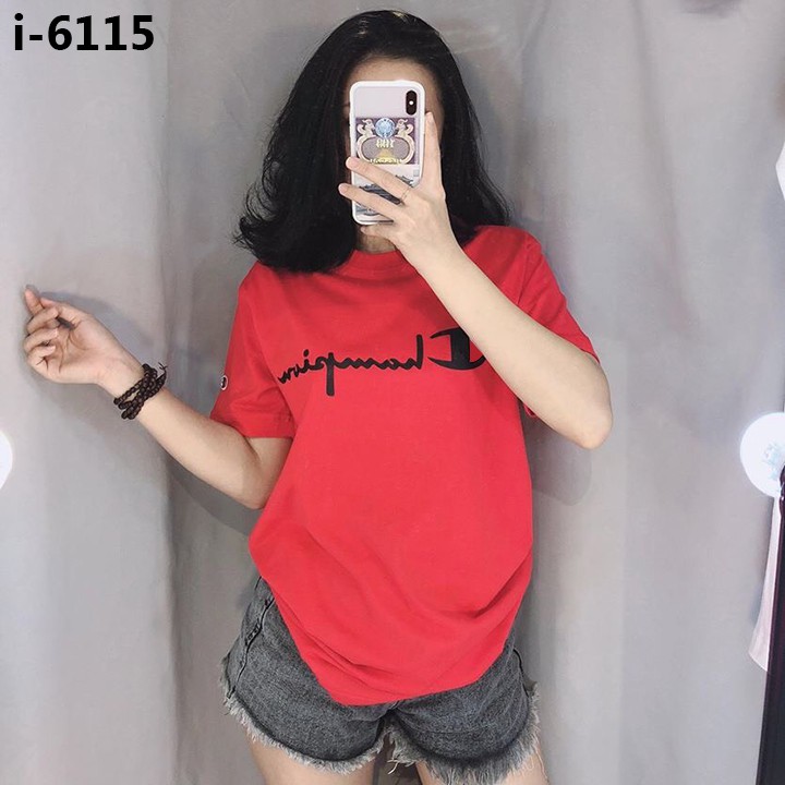 Áo Thun Nữ Unisex Tay Lỡ In Chữ Champion DLX