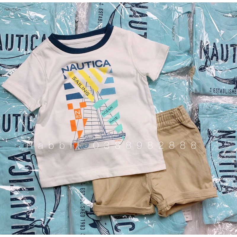 Set Nautica áo thun quần kaki - RABBITSHOP (HÀNG SALE KHÔNG ĐỔI TRẢ)