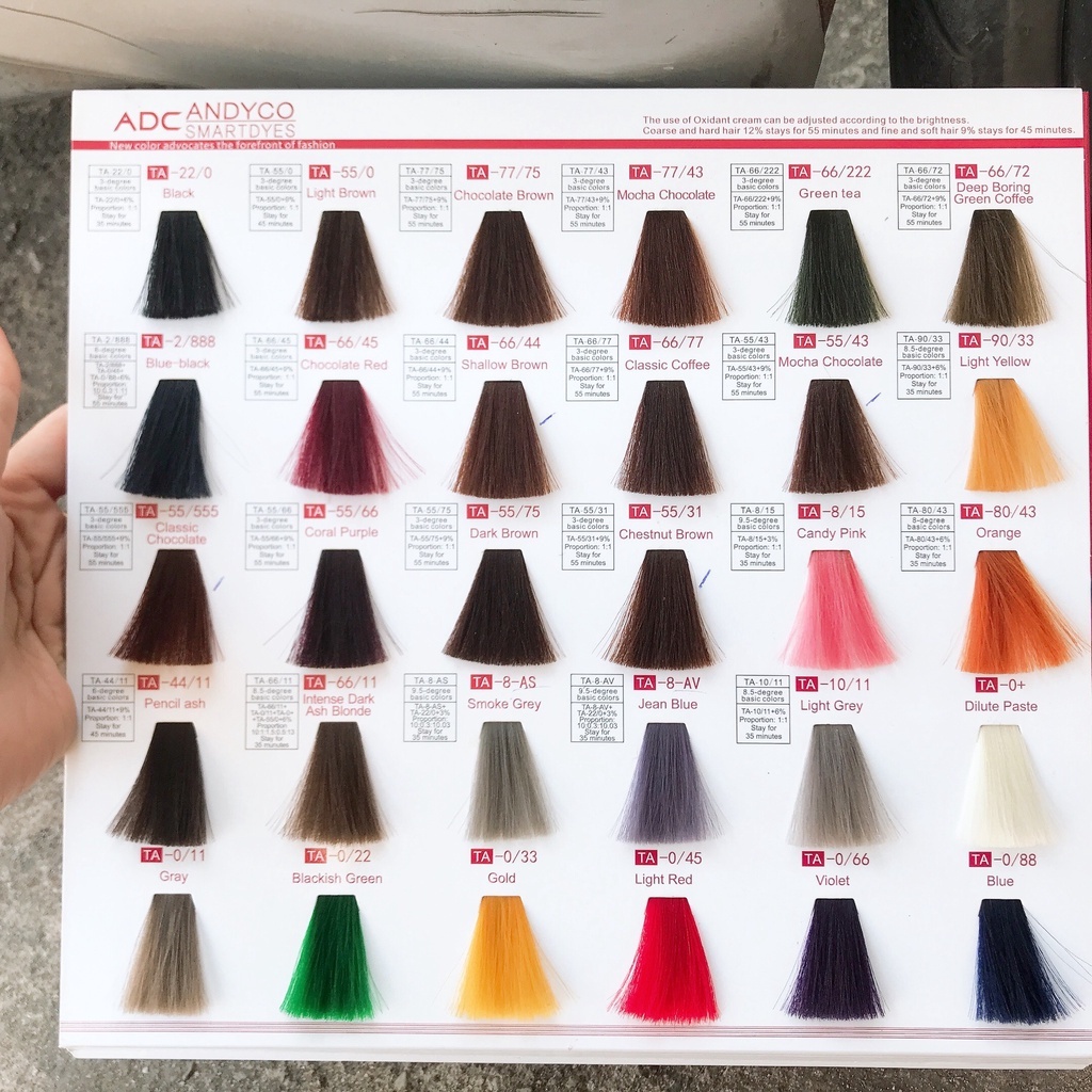 Thuốc Nhuộm Tóc ANDYCO, Không Kèm Oxy Màu Thời Trang Bền Đẹp, Mùi Thơm Không Phai