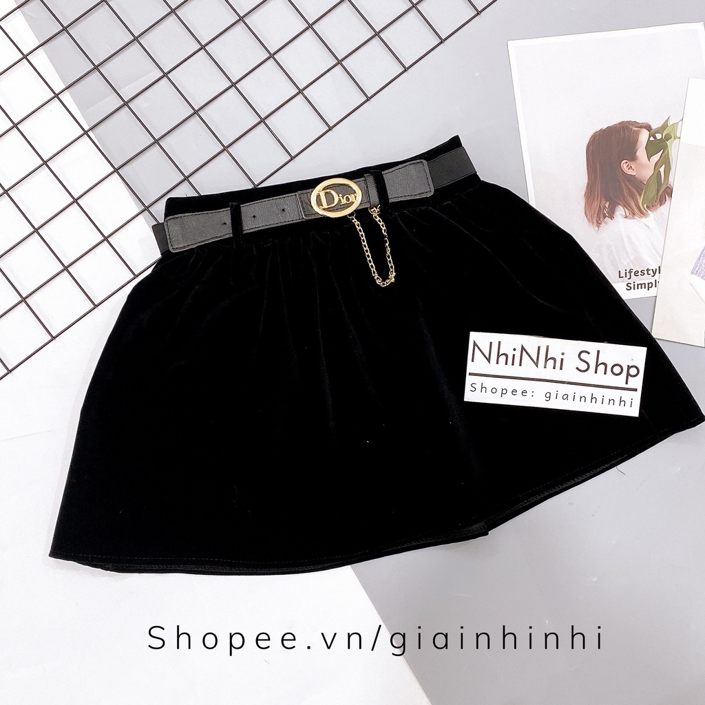 Chân váy nhung dáng A kèm tag D có lót quần cap cao CV095 - NhiNhi Shop | BigBuy360 - bigbuy360.vn