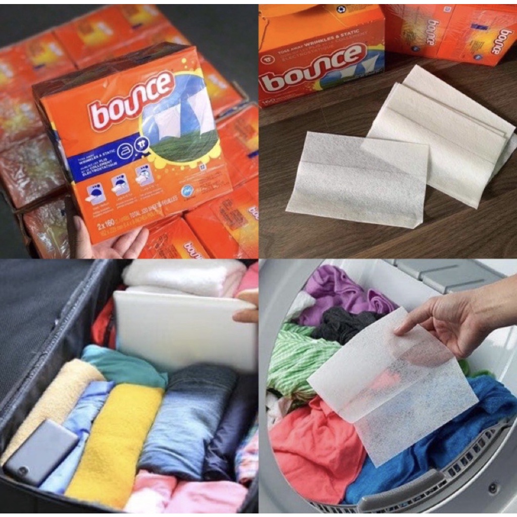 GIấy thơm quần áo BOUNCE Mỹ làm thơm áo quần loại bỏ mùi nấm mốc thời gian dài lâu HANOVA