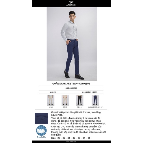 Quần Kaki Dài ARISTINO Forrm Slim AKK01508