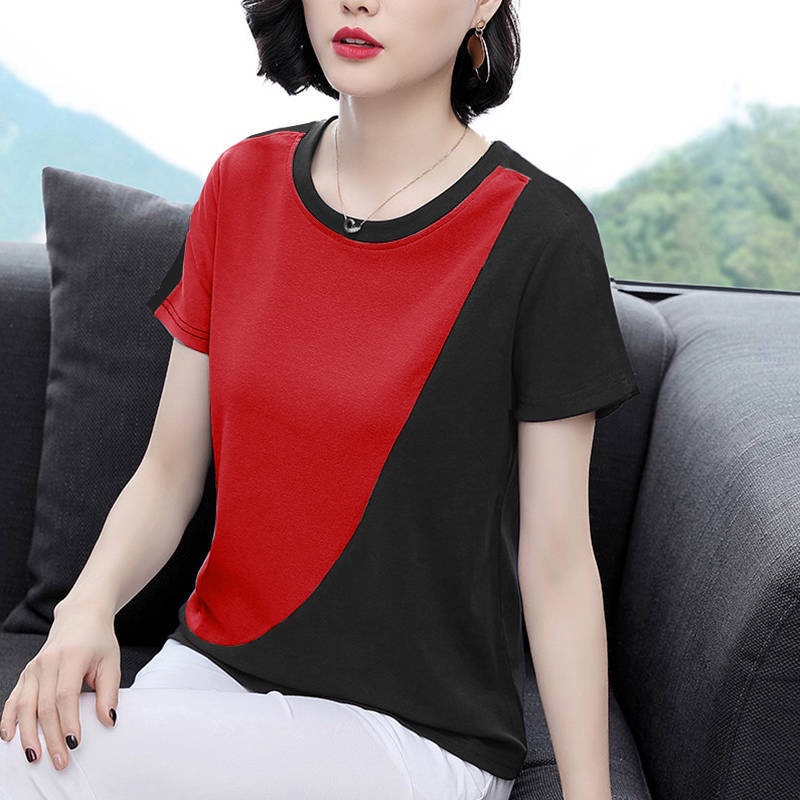 Áo thun tay ngắn thời trang dành cho phụ nữ trung niên