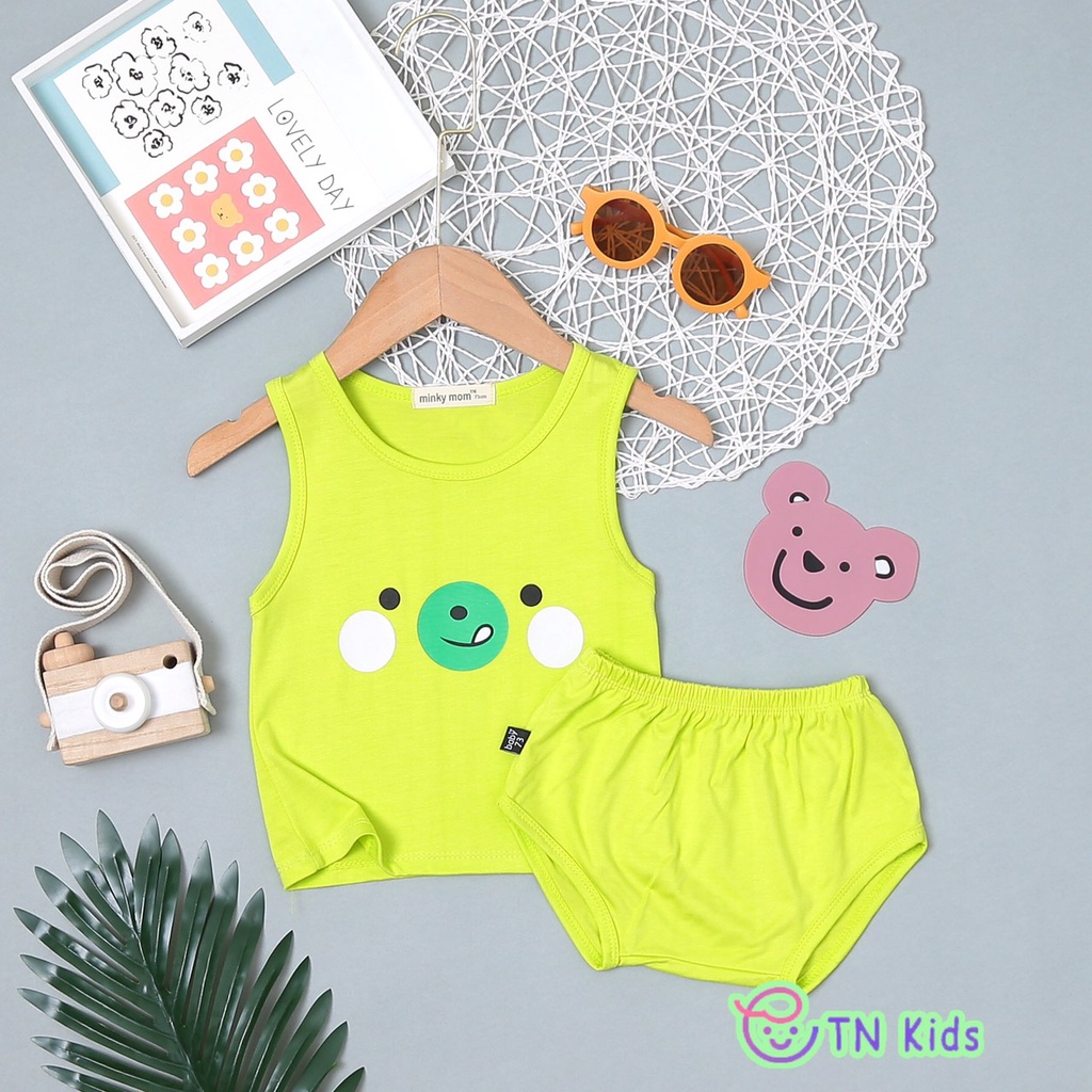 [Bé 3-15kg] Bộ ba lỗ quần chip thun lạnh mềm mịn mát cho bé trai bé gái từ 3-15kg