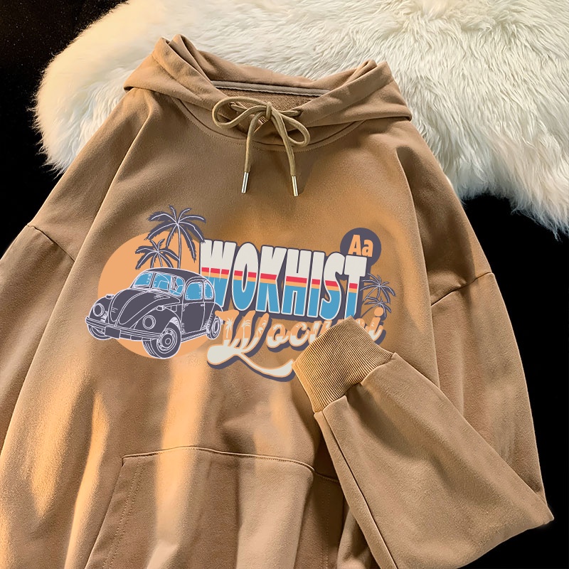 NRVP Áo Khoác Hoodie Tay Dài Dáng Rộng In Họa Tiết Phong Cách Hàn Quốc Dành Cho Nam Nữ